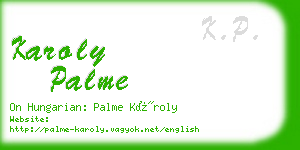 karoly palme business card